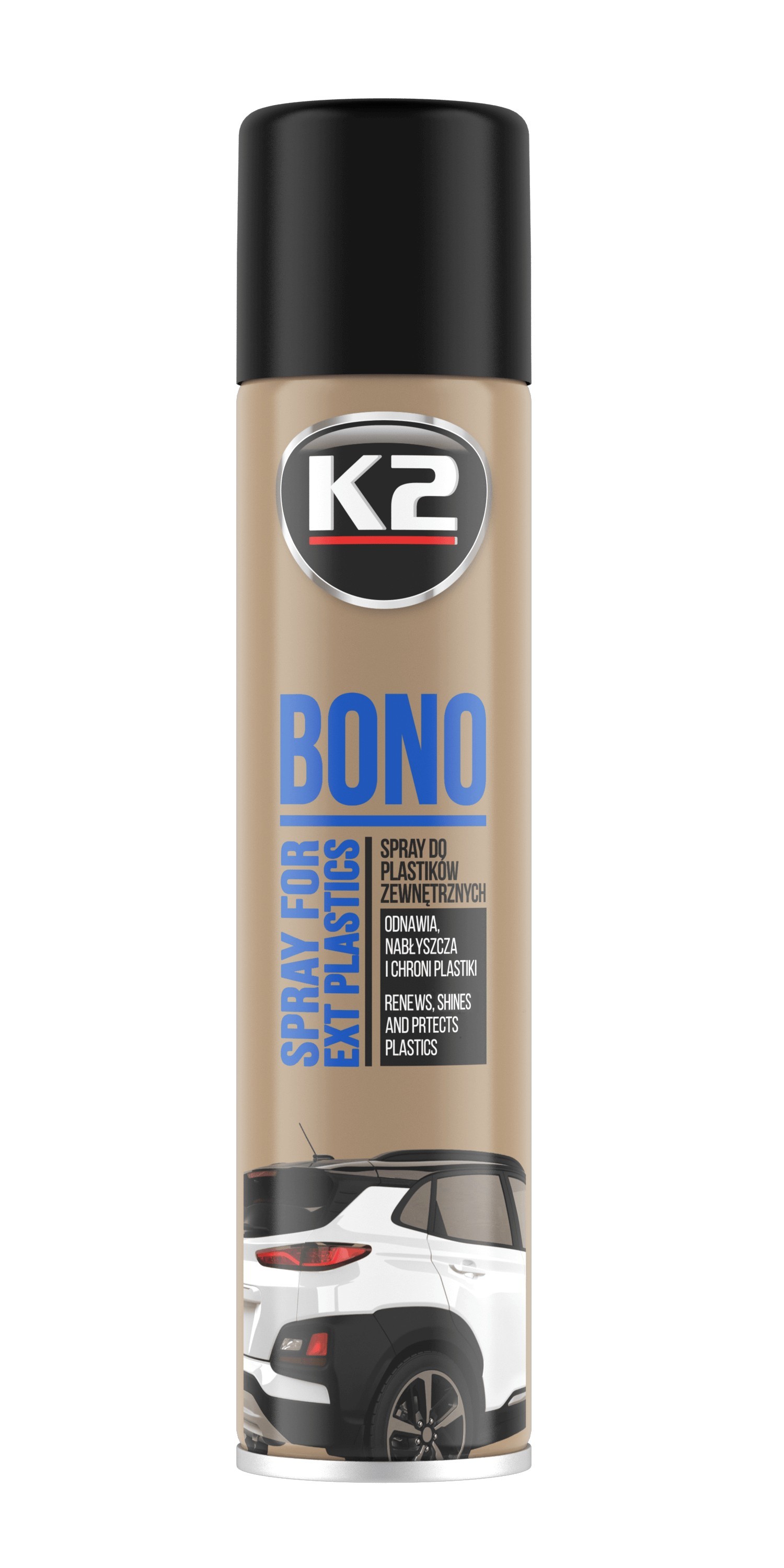 K2 Bono Aerosol Dış Plastik Aksam Koruyucu ve Yenileyici 300 ML | Tampon, Plastik Trim ve Kauçuk Yenileyici