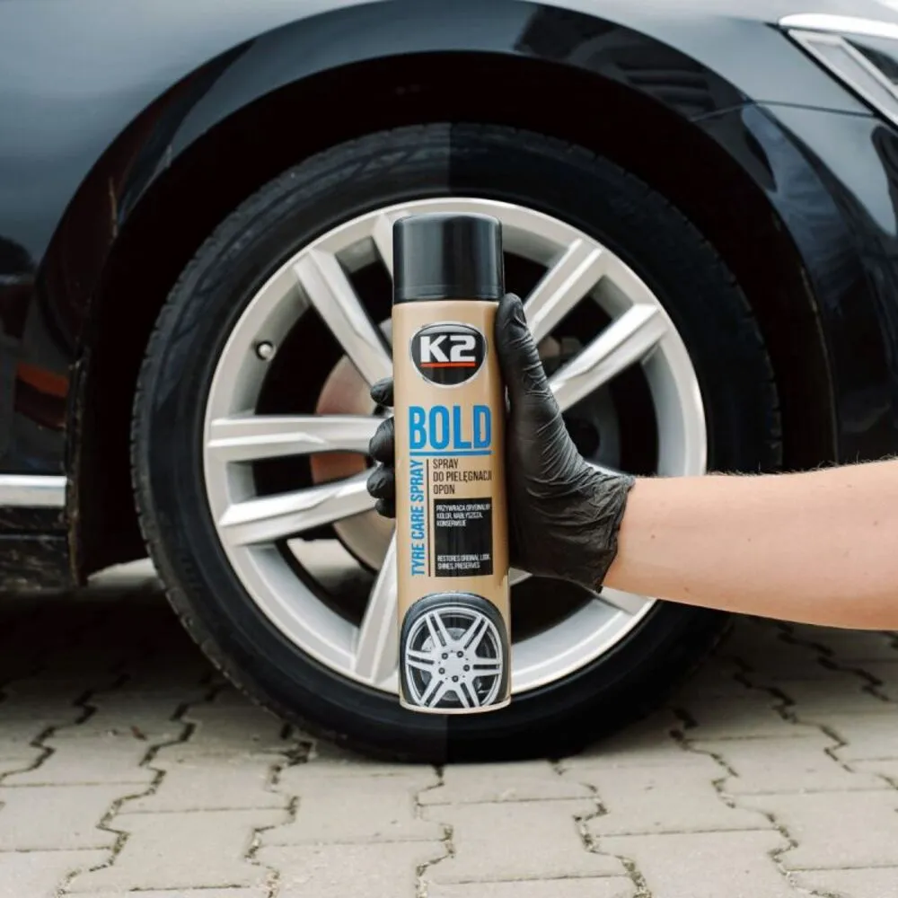 K2 Bold Lastik Parlatıcı ve Koruyucu Sprey 600 ML | Islak Görünüm Sağlayan UV Korumalı Lastik Bakım Spreyi