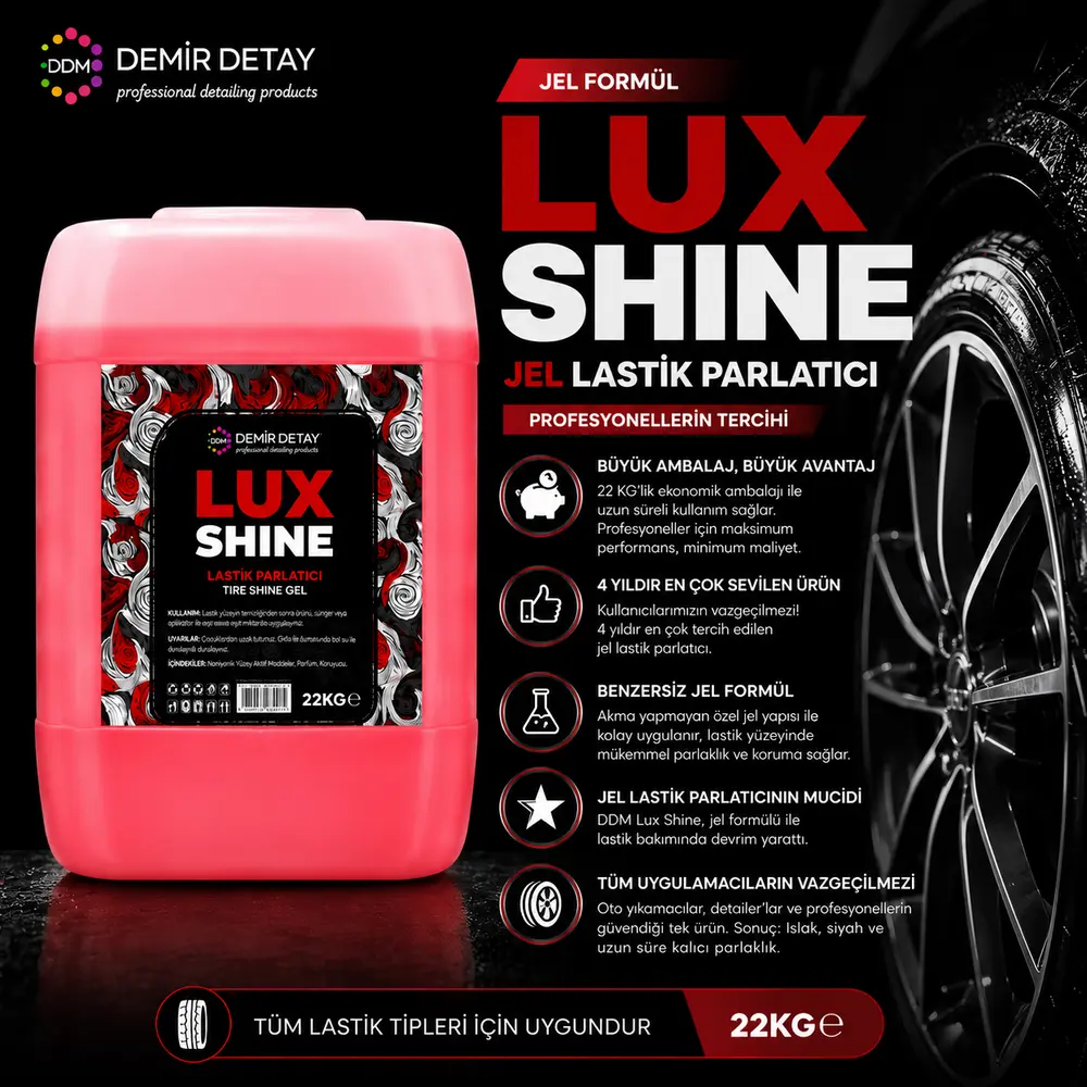 DDM Lux Shine Jel Lastik Parlatıcı 22 KG