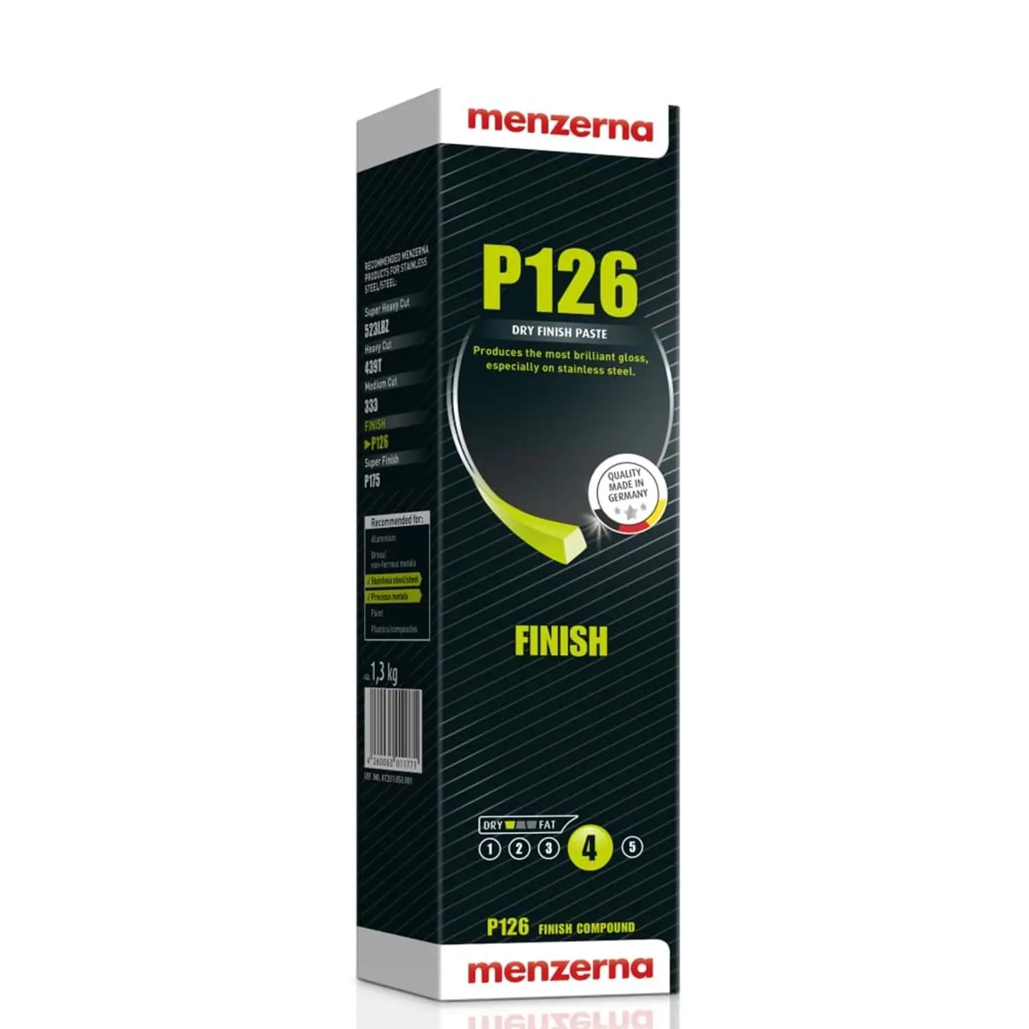 Menzerna P126 Parlatıcı Katı Cila Pembe Paslanmaz Çelik ve Değerli Metal Parlatıcı 1300 Gr
