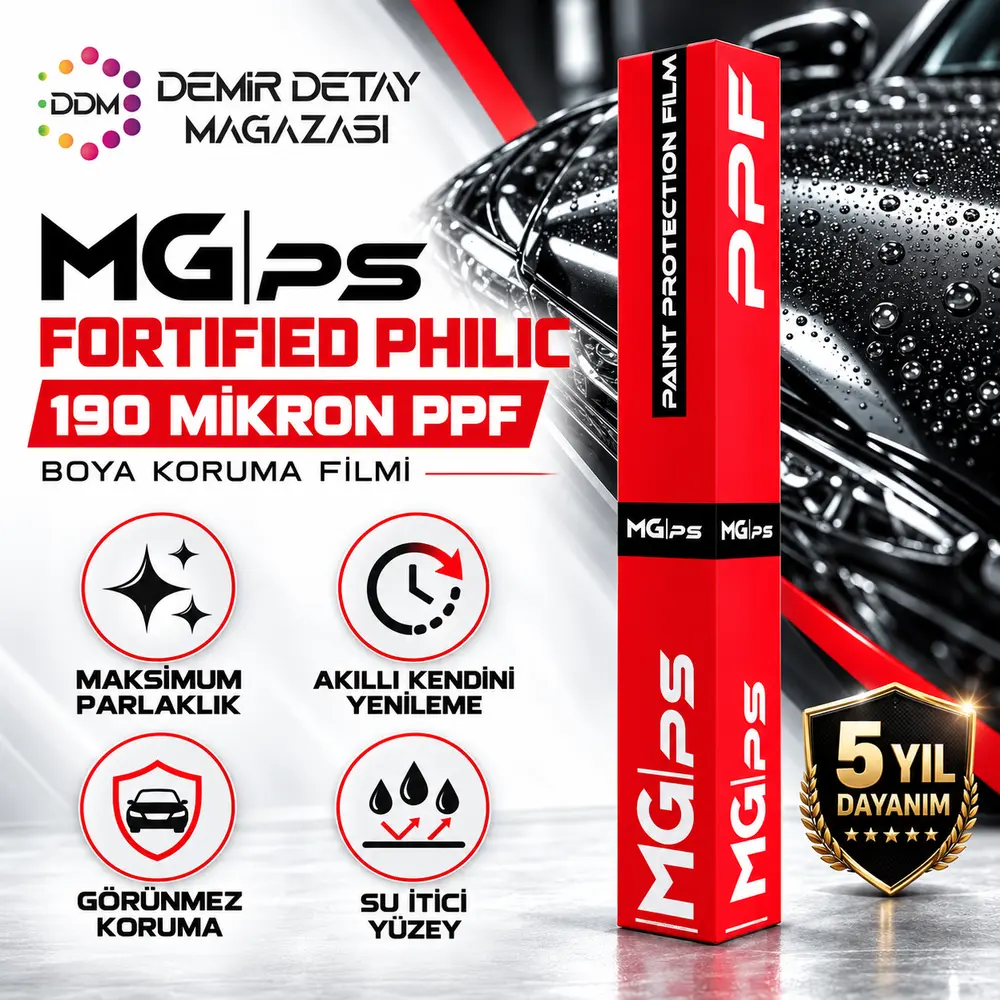 MG PS Fortified Philic 190 Mikron Şeffaf Parlak TPU PPF Kaplama Filmi 1,52x15 m