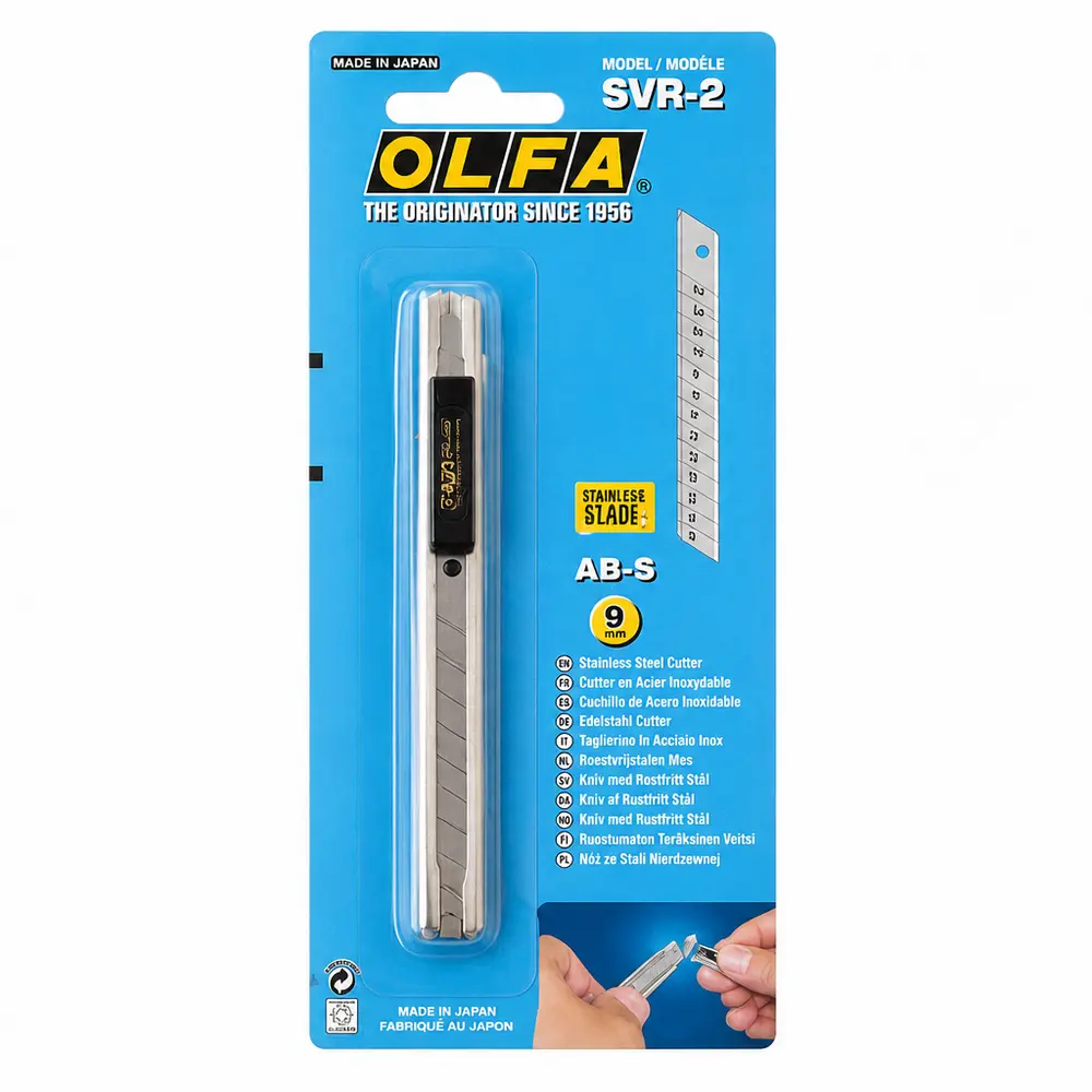 OLFA SVR-2 Paslanmaz Çelik Falçata 9 mm | Cam Filmi ve Folyo Kesim Bıçağı