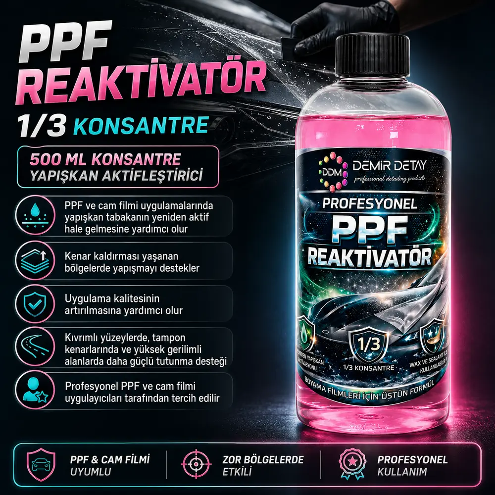 PPF Reaktivator 500 ML | Konsantre PPF Yapışkan Aktifleştirici ve Kenar Sabitleyici