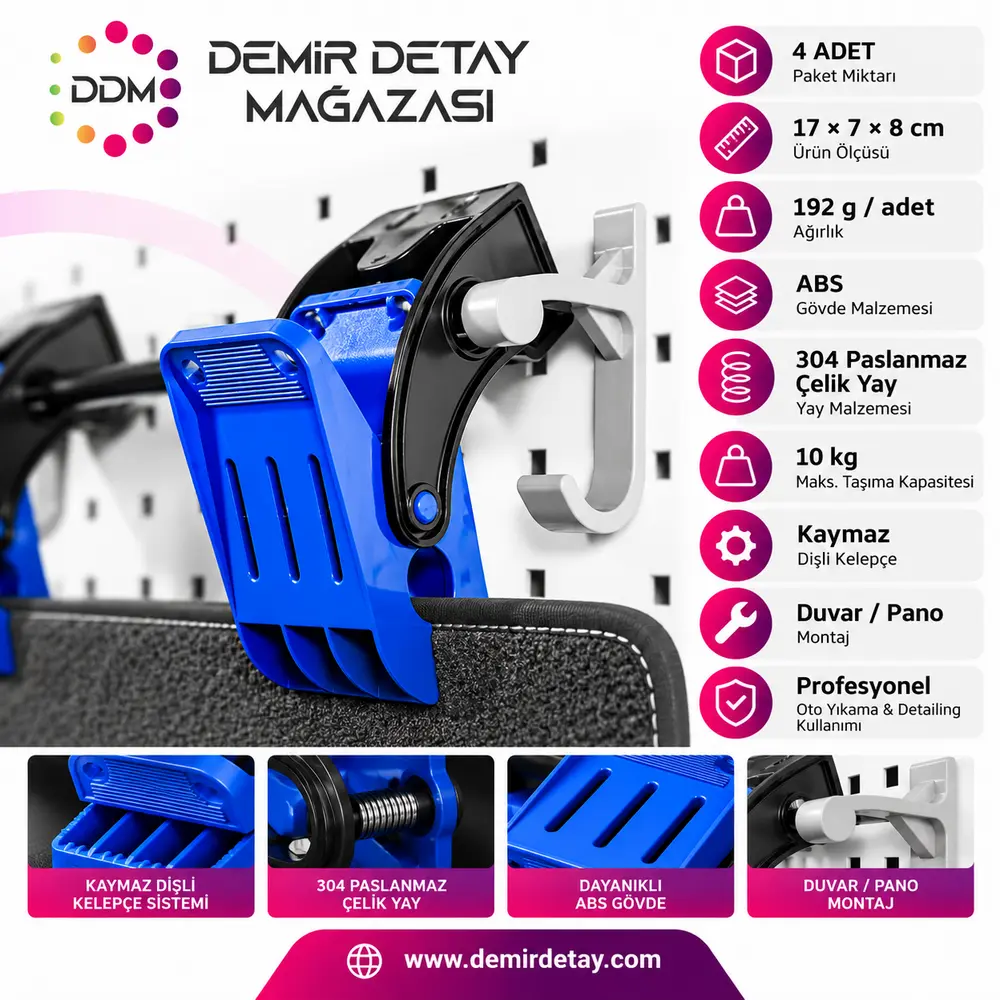 SGCB Mat Clamp Plastik Paspas Tutacağı Asma Aparatı - 4 Adet