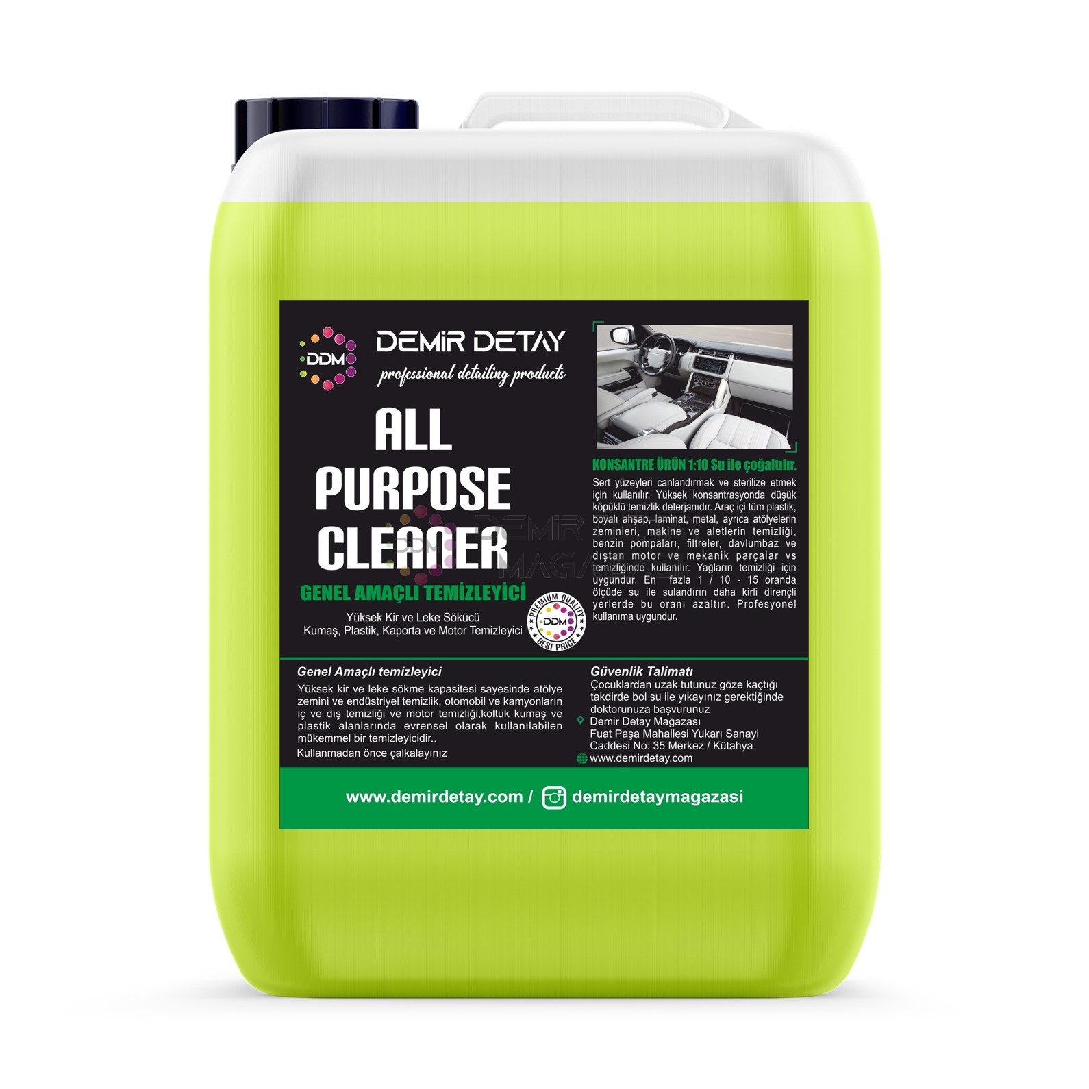 Ddm All Purpose Cleaner 22lt Konsantre Genel Amaçlı Temizleyici 