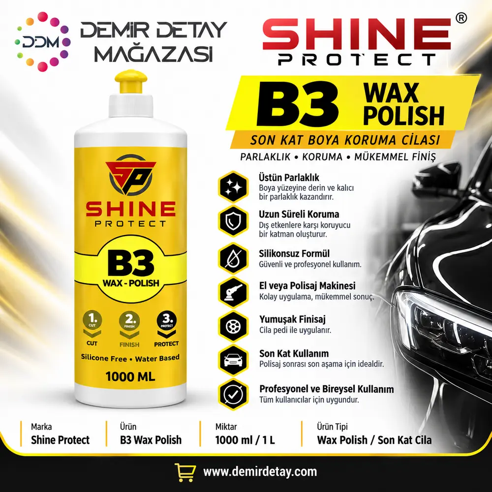 Shine Protect B3 Wax Polish Boya Koruma Cilası 1 L