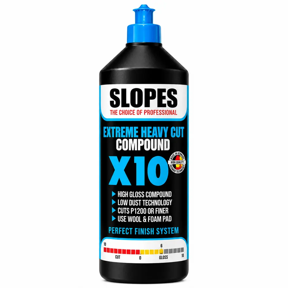 Slopes X10 Agresif Çizik Giderici Pasta 1 L | P1500 Zımpara İzi Giderici