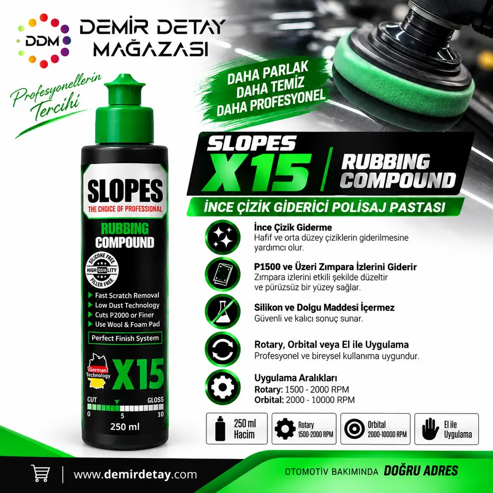 Slopes X15 İnce Çizik Giderici Pasta 250 ml