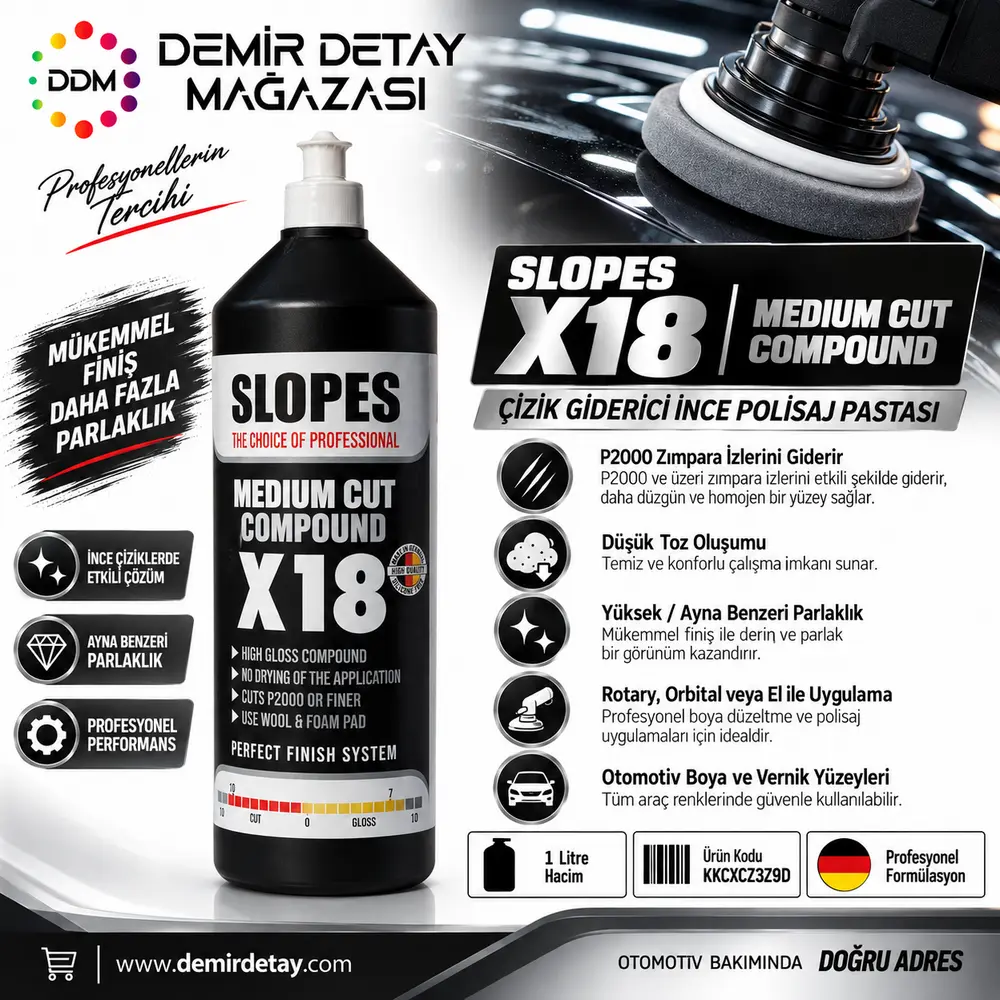 Slopes X18 Çizik Giderici İnce Pasta 1 L | P2000