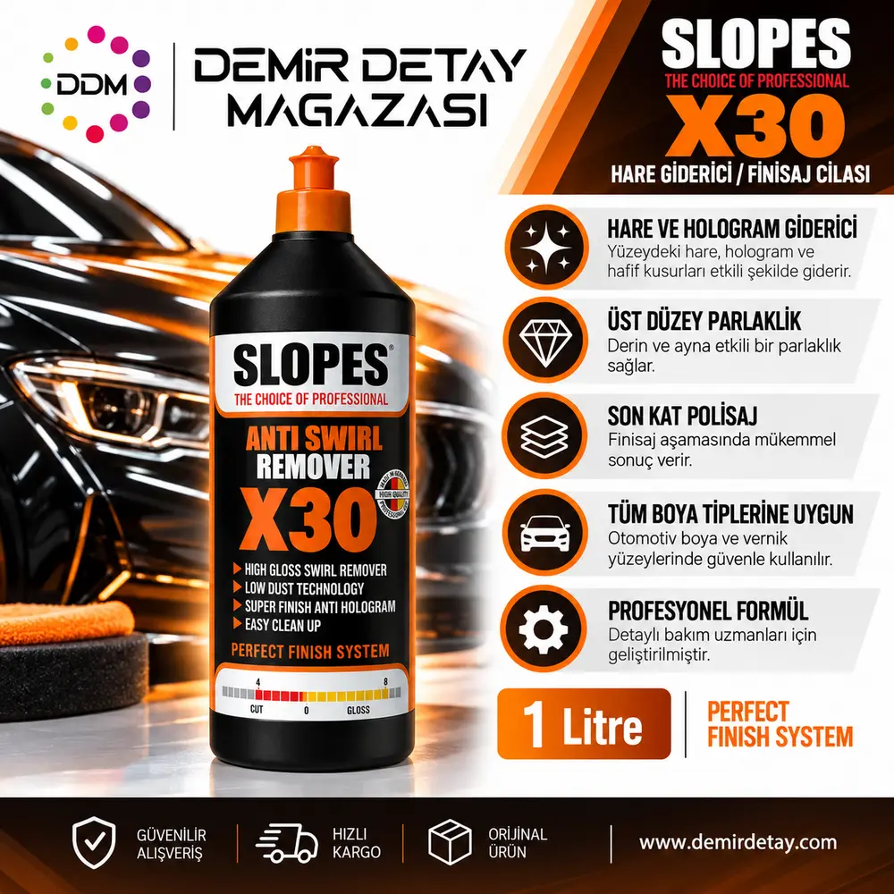 Slopes X30 Hare ve Hologram Giderici Finisaj Cilası 1 Litre