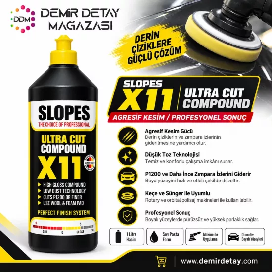 Slopes X11 Agresif Çizik Giderici Pasta 1 L