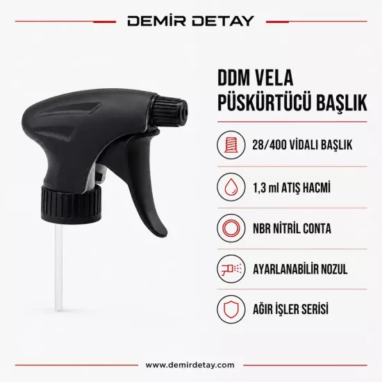 DDM VELA 28/400 NBR Püskürtücü Başlık Siyah