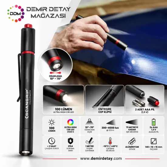 Scangrip MATCHPEN 100 Lümen LED Boya Kontrol Lambası