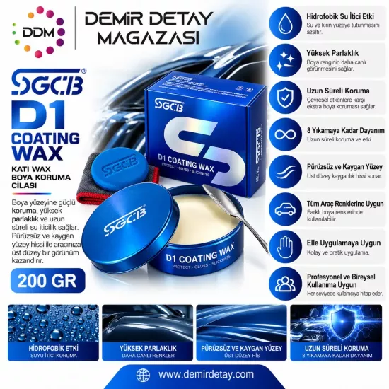 SGCB D1 Coating Wax 200 gr | Boya Koruma Cila Seti