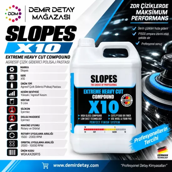 Slopes X10 Agresif Çizik Giderici Pasta 5 L