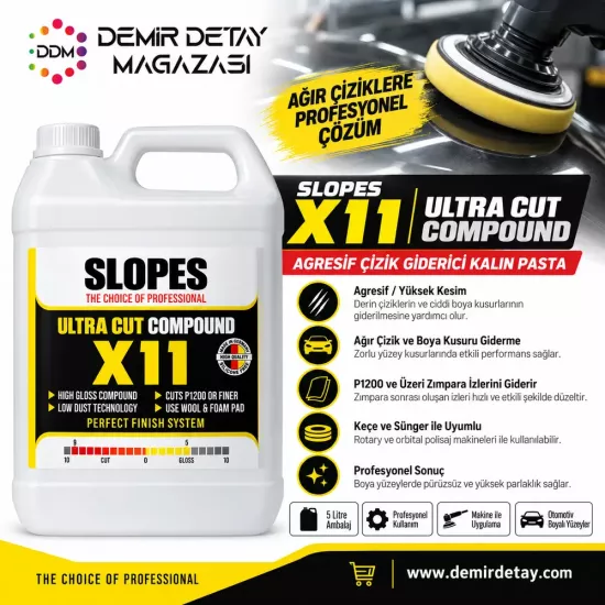 Slopes X11 Agresif Çizik Giderici Pasta 5 L