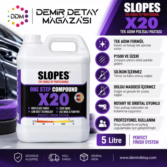 Slopes X20 Tek Adım Çizik Giderici Pasta 5 L