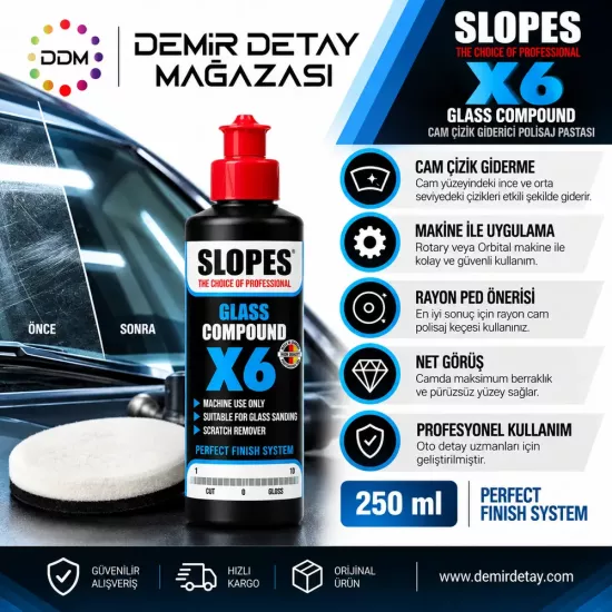 Slopes X6 Cam Çizik Giderici Pasta 250 ml
