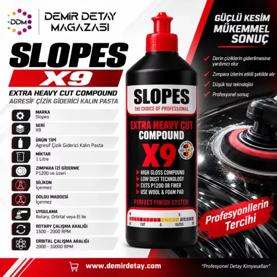 Slopes X9 Çizik Giderici Kalın Pasta 1 Litre