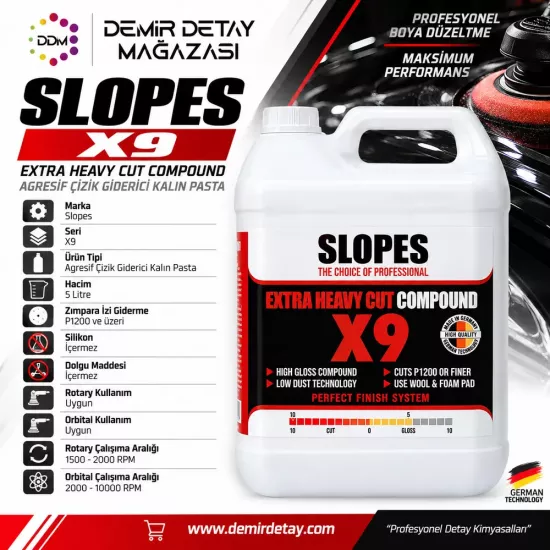 Slopes X9 Agresif Çizik Giderici Pasta 5 Litre