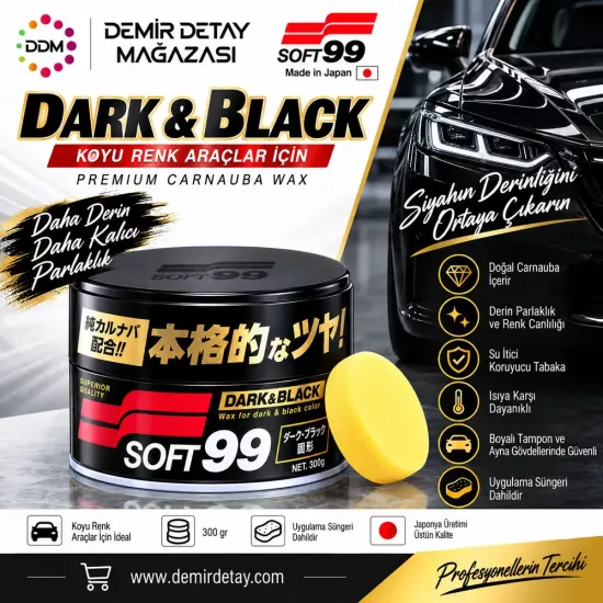 Soft99 Dark & Black Wax Koyu Renk Araç Wax 300 gr
