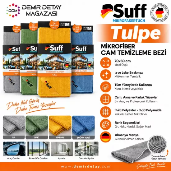 Suff Tulpe Cam Temizleme Bezi 70x50 cm