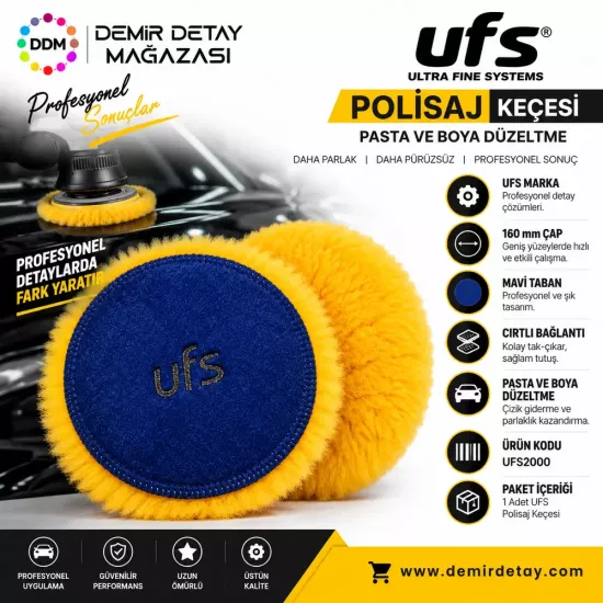 UFS Mavi Taban Polisaj Keçesi 160 mm