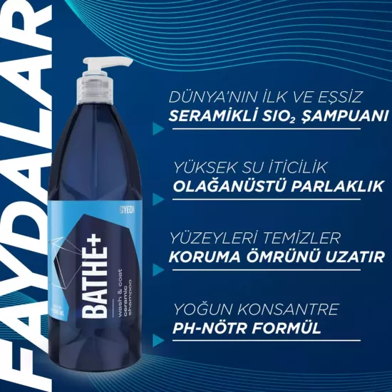 GYEON Q²M Bathe+ Plus Seramik Bazlı PH Nötr Cilalı Oto Şampuanı 500 ml