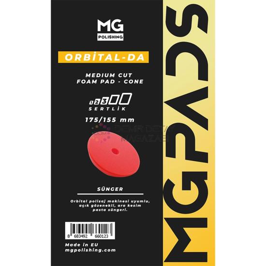 MG PADS Orbital Ara Kesim İnce Pasta Süngeri Kırmızı