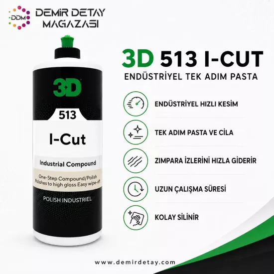 3D 513 I-Cut 1 Litre | Tek Adım Çizik Giderici Pasta