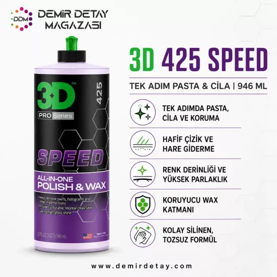3D HD Speed 1 Litre | All In One Polisaj, Parlatma ve Koruma