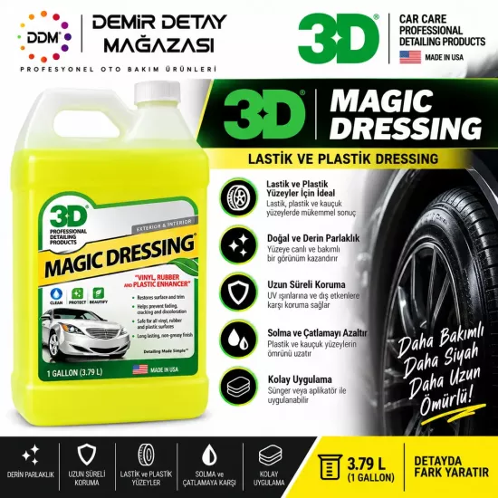 3D Magic Dressing 3.79 Litre | Profesyonel Lastik Parlatıcı ve Koruyucu