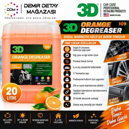 3D Orange Degreaser 20 Lt Portakal Kokulu Agresif Temizleyici