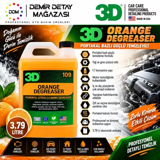 3D Orange Degreaser 3.79 Lt Portakal Kokulu Agresif Temizleyici