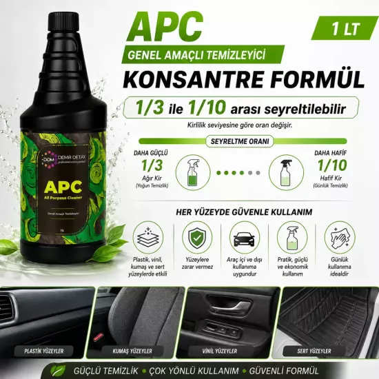 DDM APC 1 Lt Konsantre Genel Amaçlı Temizleyici | Araç İçi ve Dışı Temizlik