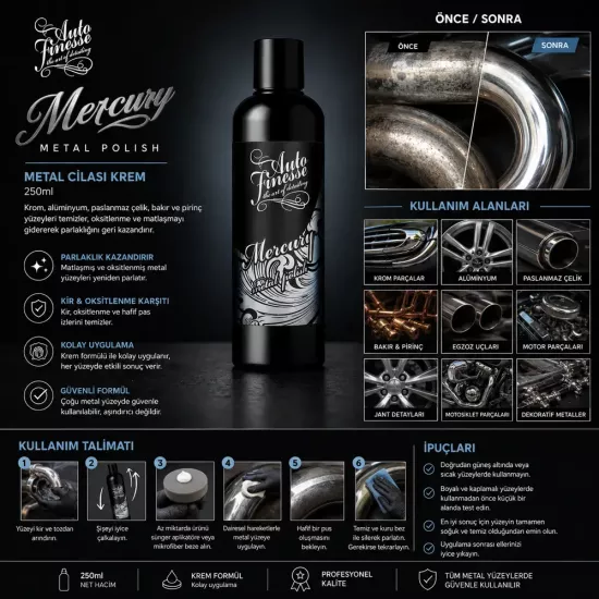 Auto Finesse Mercury Metal Cilası 250 ml