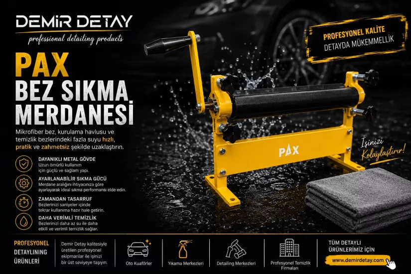 PAX Profesyonel Bez Sıkma Merdanesi | Mikrofiber Bez Sıkma Makinesi