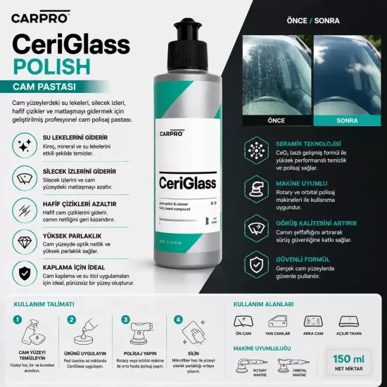 CarPro CeriGlass Cam Pastası 150 ml