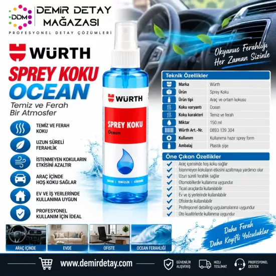 Würth Ocean Araç Kokusu 150 ml
