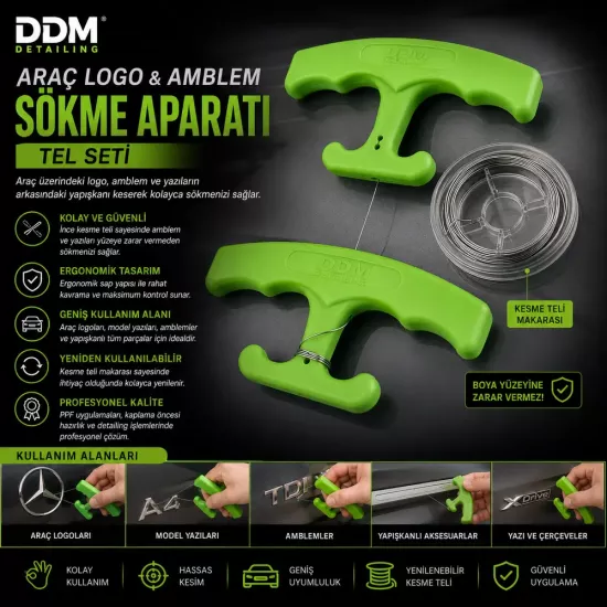 DDM Araç Logo Amblem Sökme Aparatı Tel Seti