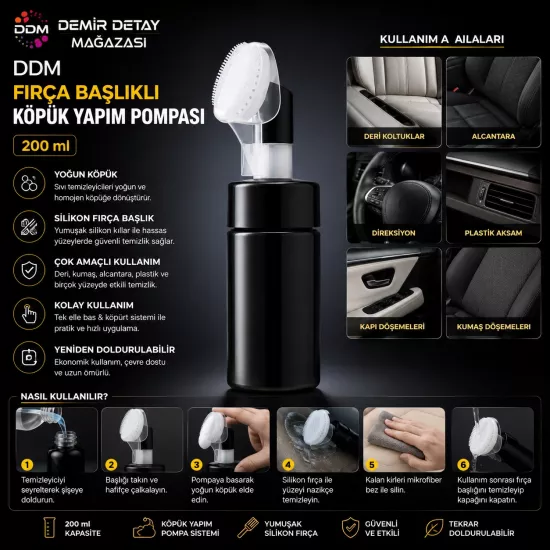 DDM Fırça Başlıklı Köpük Pompası 200 ml