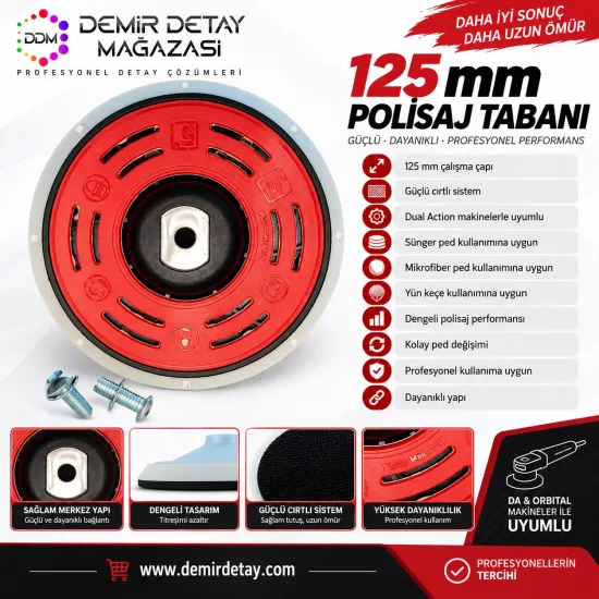 DDM Orbital Polisaj Makina Tabanı 125 MM | Dual Action Polisaj Tabanı