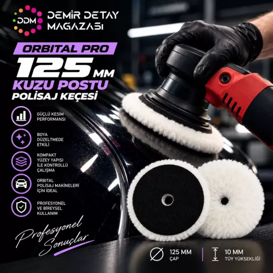 DDM Orbital Pro 125 mm Kuzu Postu Polisaj Keçesi