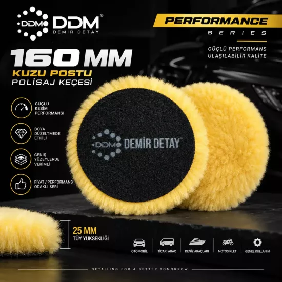 DDM Performance 160 mm Kuzu Postu Polisaj Keçesi