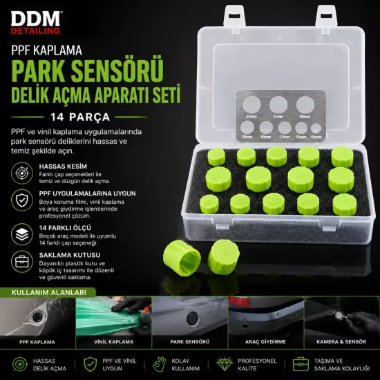 DDM PPF Park Sensörü Delik Açma Seti 14 Parça