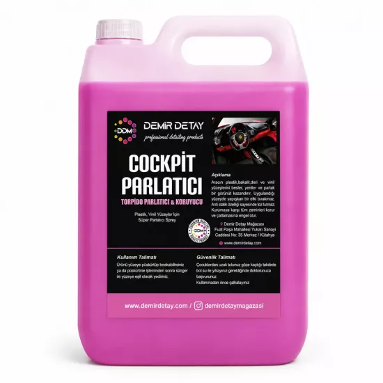 DDM Cockpit Torpido Parlatıcı ve Koruyucu 5 Lt | Profesyonel İç Trim Bakımı