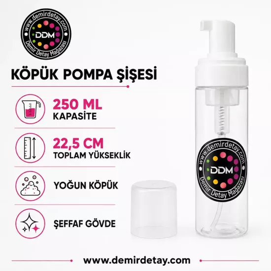 DDM Köpük Yapan Sprey 250 ML | İç Detay ve Deri Temizleyici Köpük Şişesi