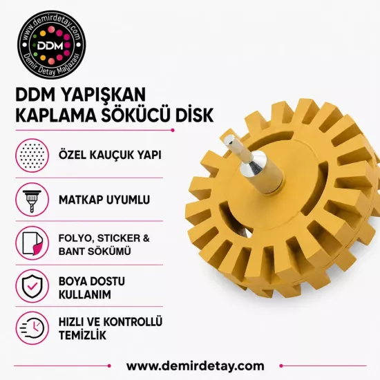 DDM Yapışkan Sökücü Disk | Folyo, Vinil ve Çift Taraflı Bant Temizleme