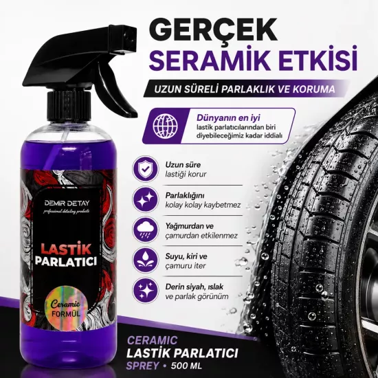 DDM Ceramic Lastik Parlatıcı 500 ML | Islak Görünüm ve Uzun Süreli Koruma