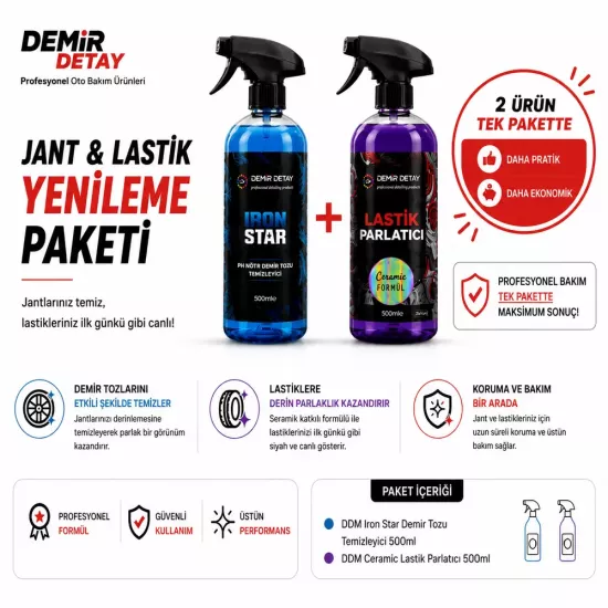 DDM Jant ve Lastik Yenileme Paketi | Jant Temizleme ve Lastik Parlatma Seti